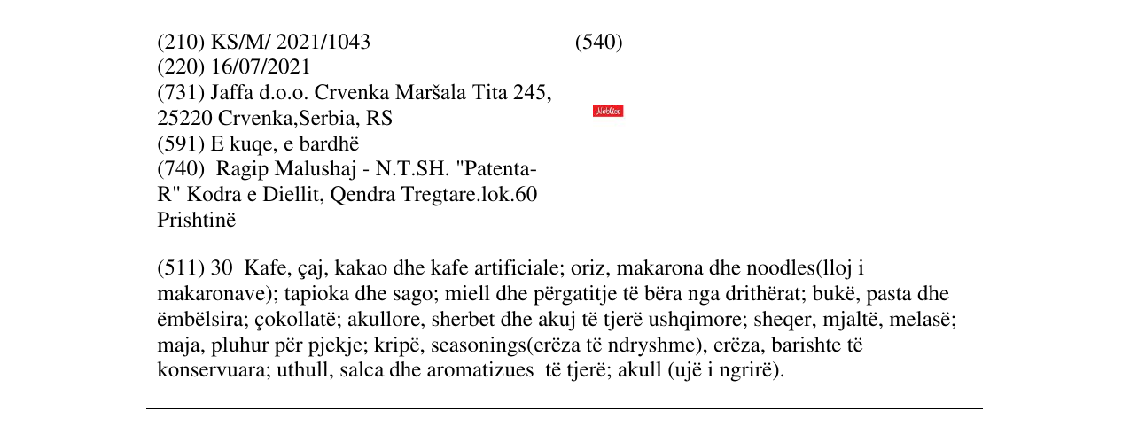 Zëri i markës NOBLICE në buletin
