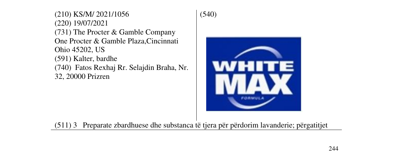 Zëri i markës WHITE MAX në buletin
