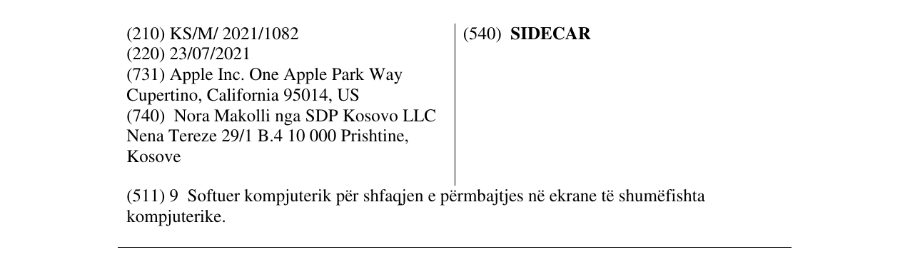Zëri i markës SIDECAR në buletin