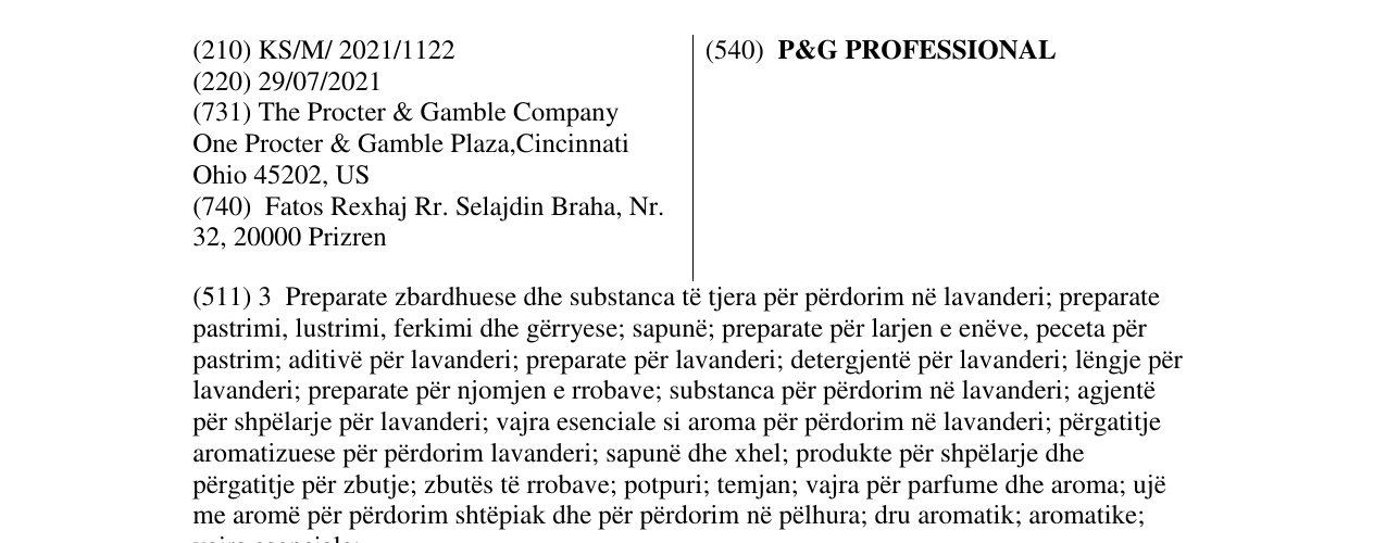 Zëri i markës P&G PROFESSIONAL në buletin