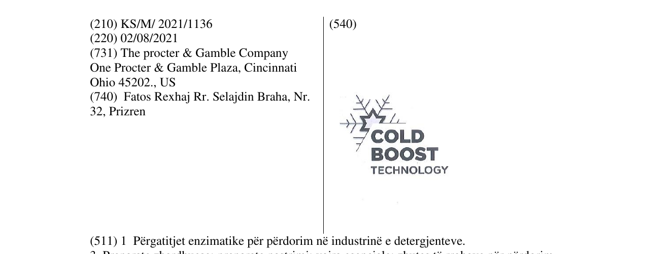 Zëri i markës COLD BOOST TECHNOLOGY në buletin