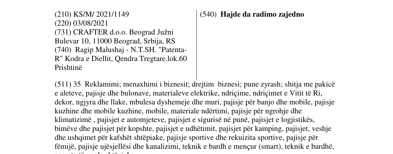 Zëri i markës Hajde da radimo zajedno në buletin