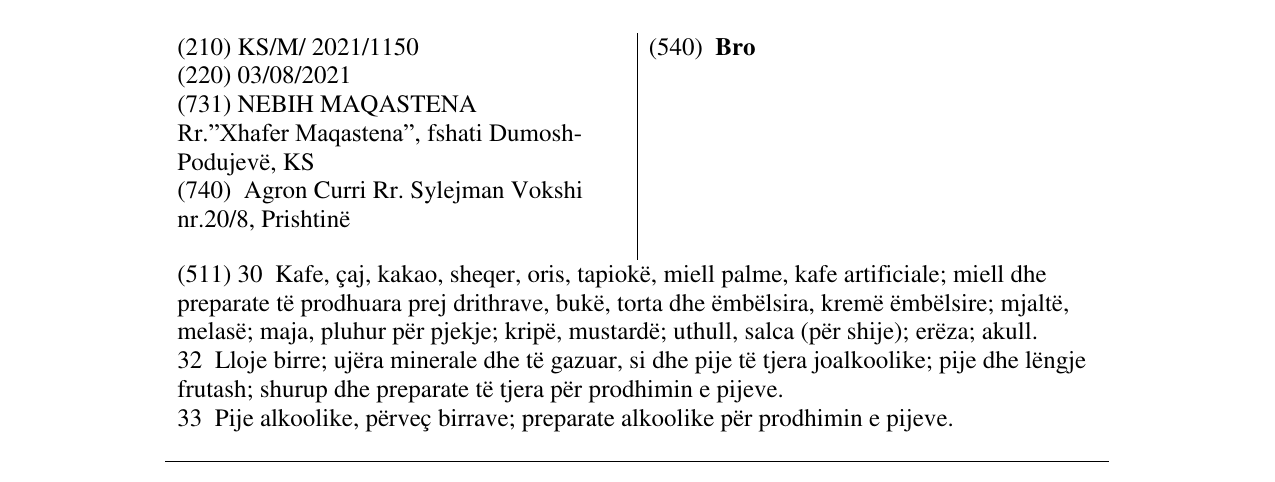 Zëri i markës Bro në buletin