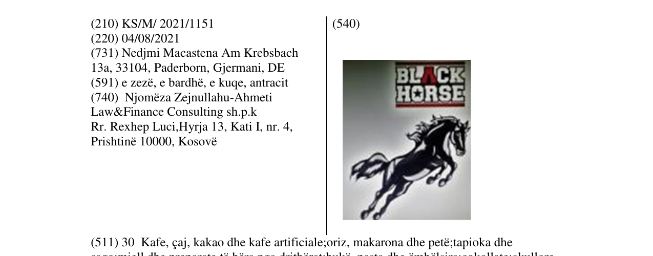 Zëri i markës black horse në buletin