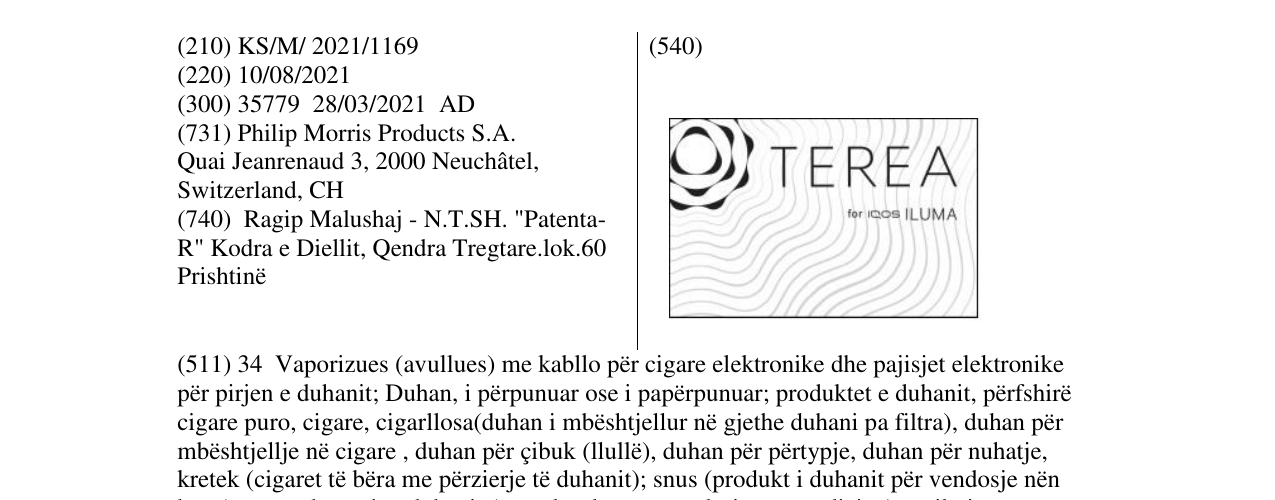 Zëri i markës TEREA në buletin
