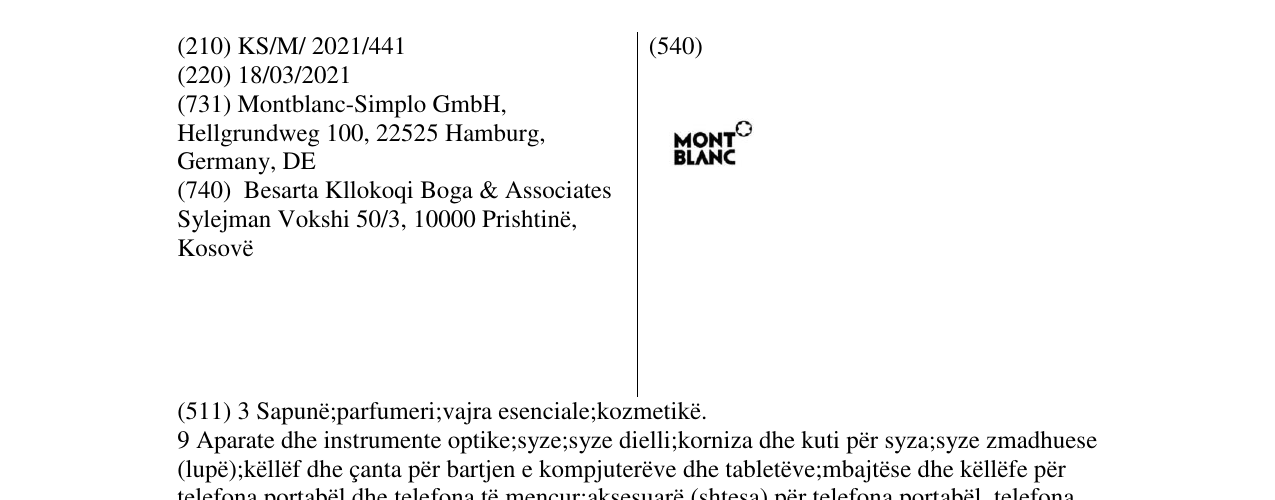 Zëri i markës mont blanc në buletin