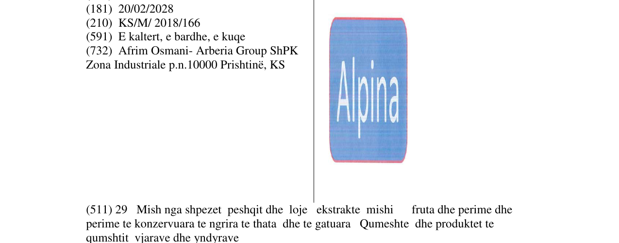 Zëri i markës ALPINA në buletin