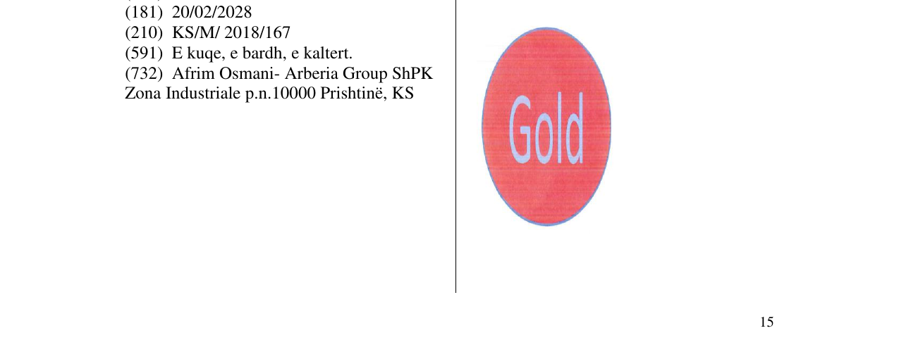 Zëri i markës Gold në buletin