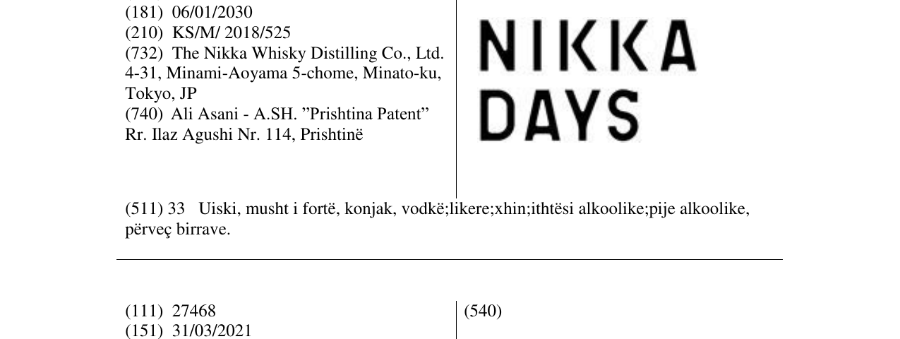 Zëri i markës NIKKA DAYS në buletin