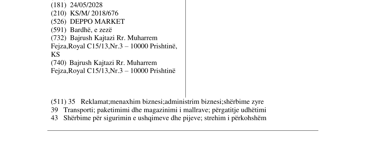 Zëri i markës DEPPO MARKET në buletin