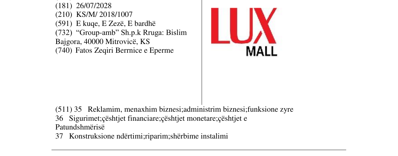 Zëri i markës Markë figurative në buletin