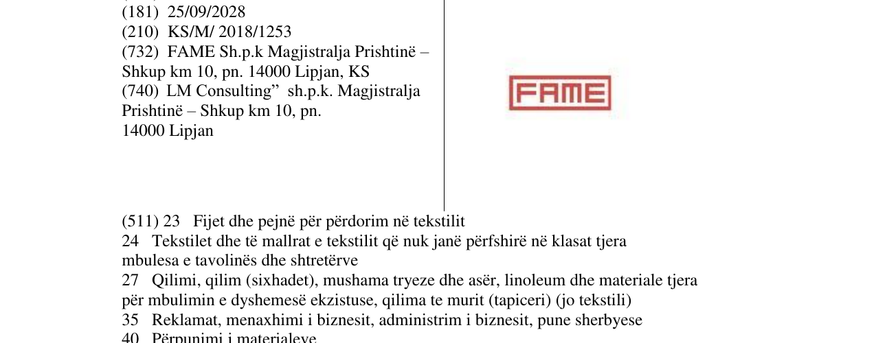 Zëri i markës FAME në buletin