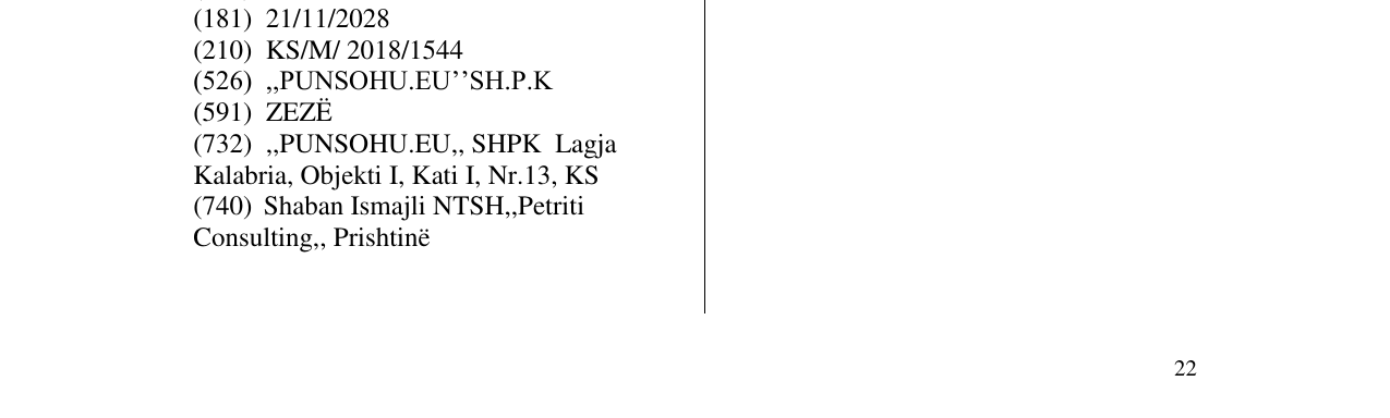 Zëri i markës ,,PUNSOHU.EU’’SH.P.K në buletin