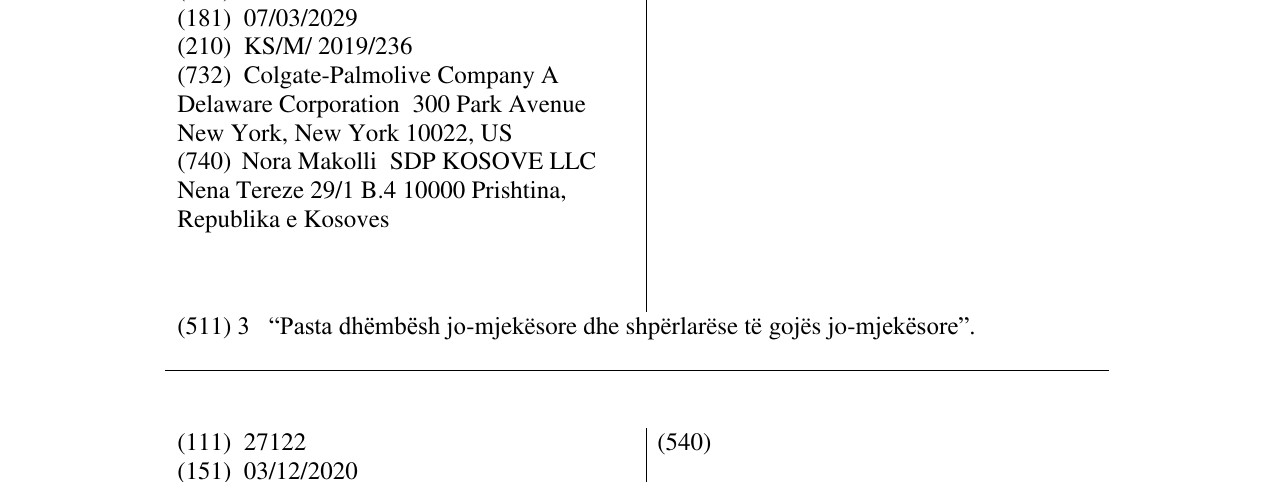 Zëri i markës COLGATE MAX PURE në buletin