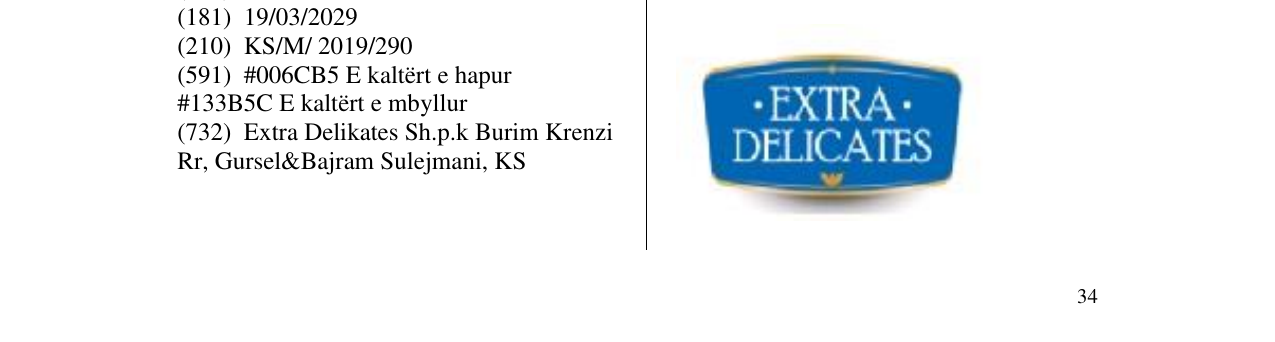 Zëri i markës EXTRA DELICATES në buletin