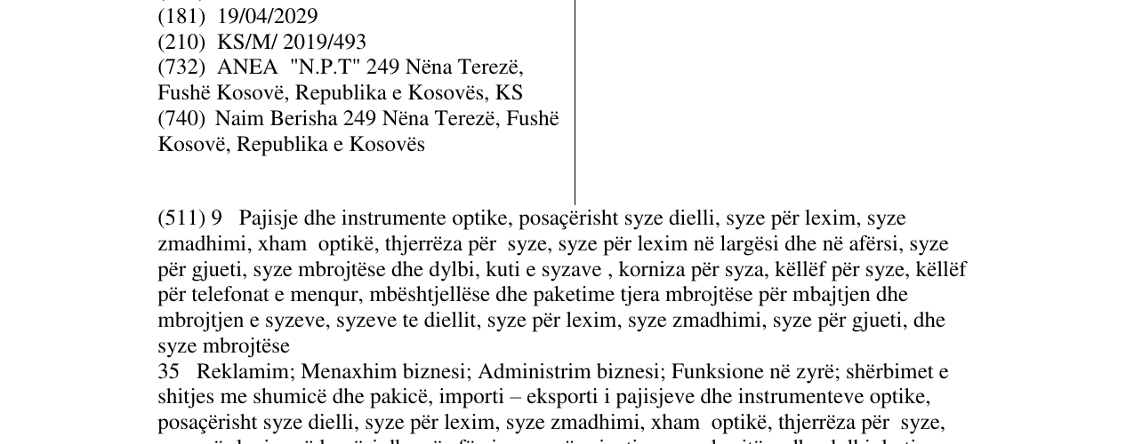 Zëri i markës MATRIX në buletin