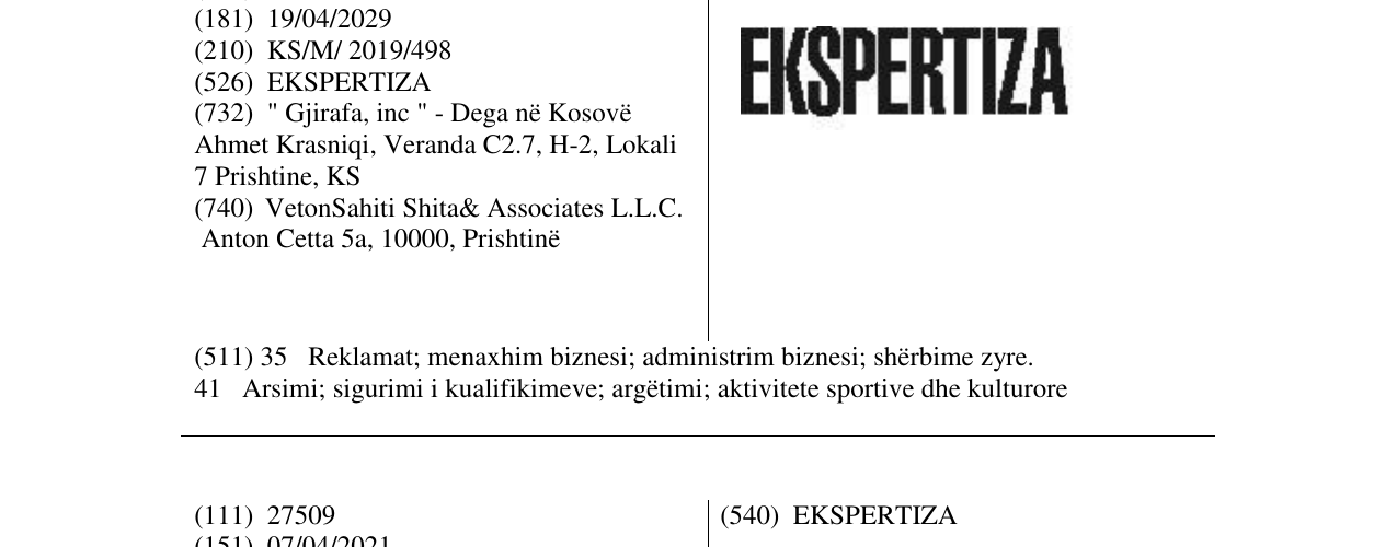 Zëri i markës EKSPERTIZA në buletin