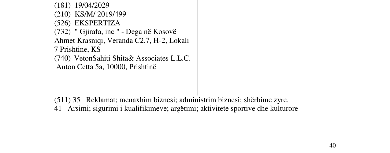 Zëri i markës EKSPERTIZA në buletin