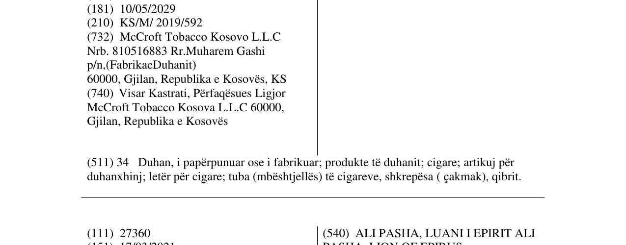 Zëri i markës KING në buletin