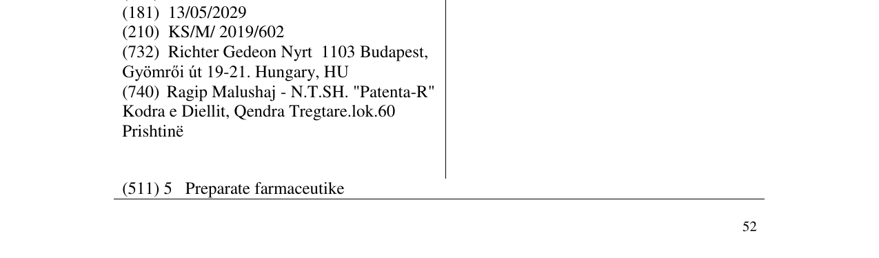 Zëri i markës MILDA në buletin