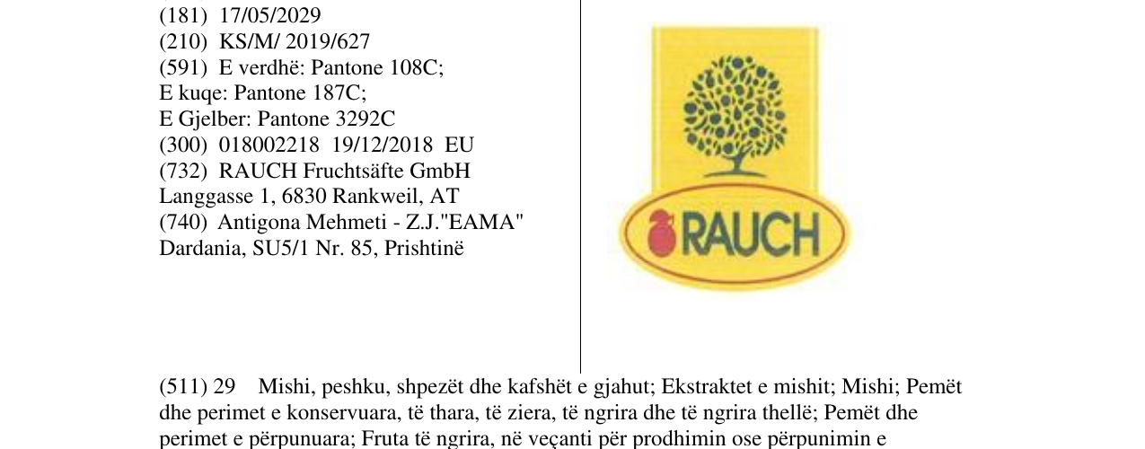 Zëri i markës RAUCH në buletin