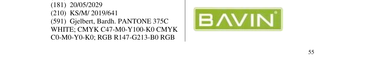 Zëri i markës BAVIN në buletin