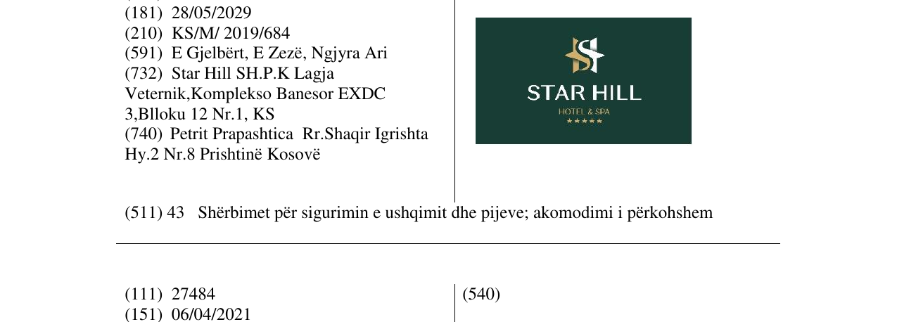 Zëri i markës STAR HILL në buletin