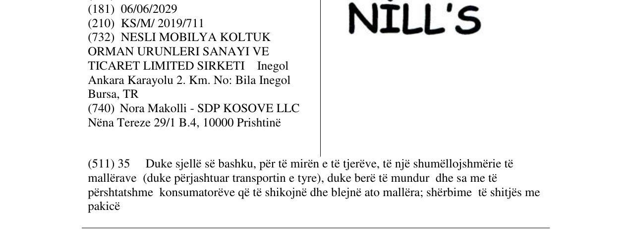 Zëri i markës NILL'S në buletin