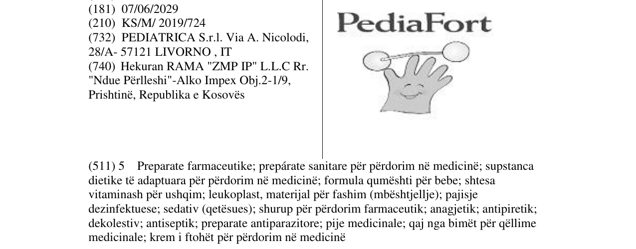 Zëri i markës PediaFort në buletin