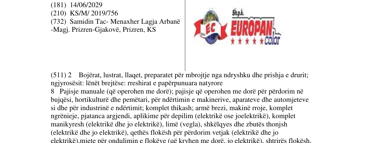 Zëri i markës Markë figurative në buletin