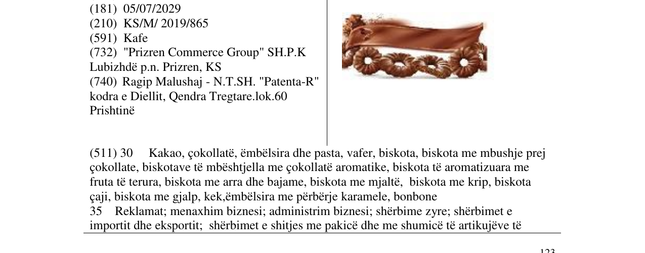 Zëri i markës Markë figurative në buletin