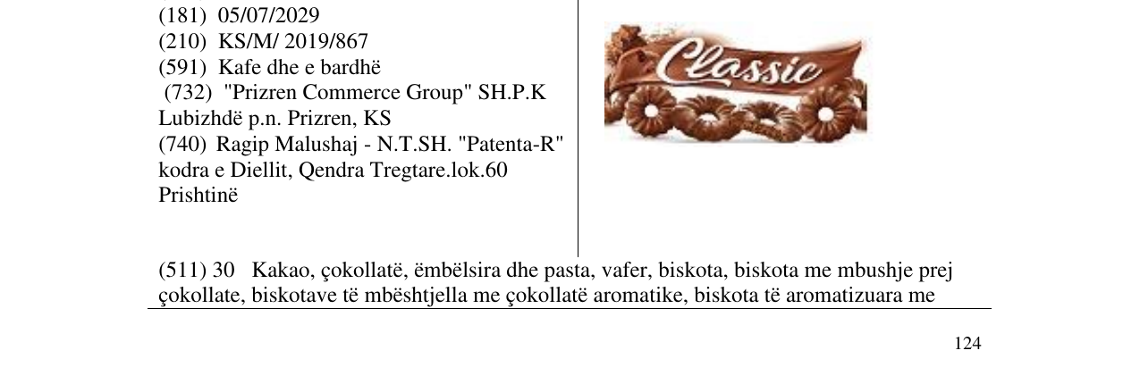 Zëri i markës Classic në buletin