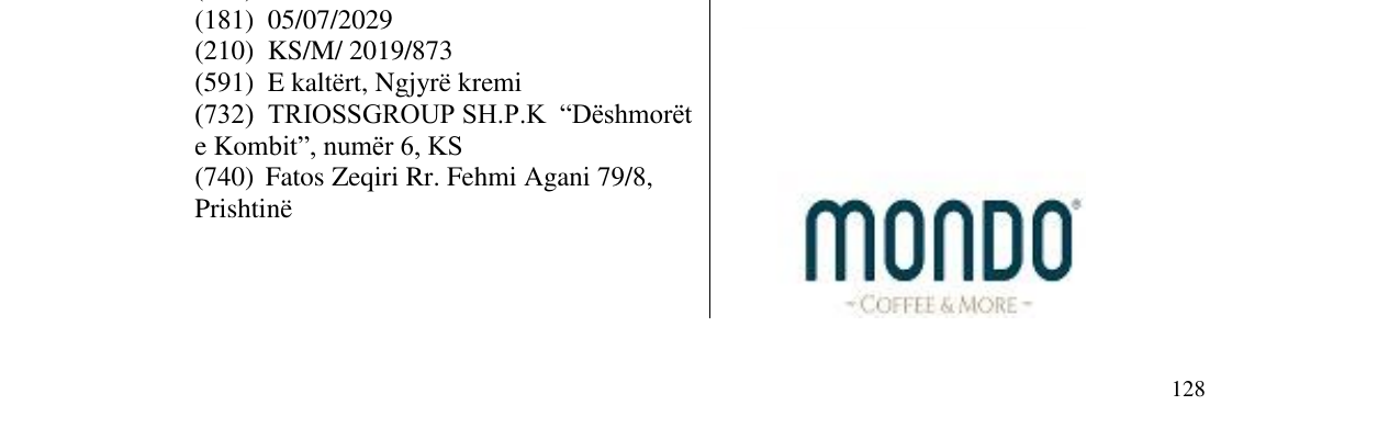 Zëri i markës mondo në buletin