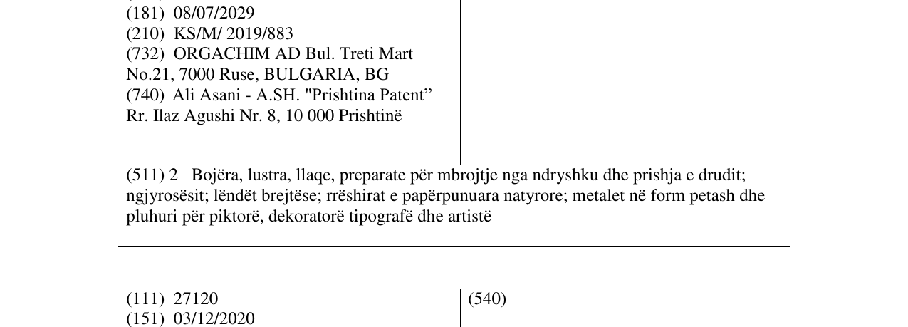 Zëri i markës Casa Bella në buletin