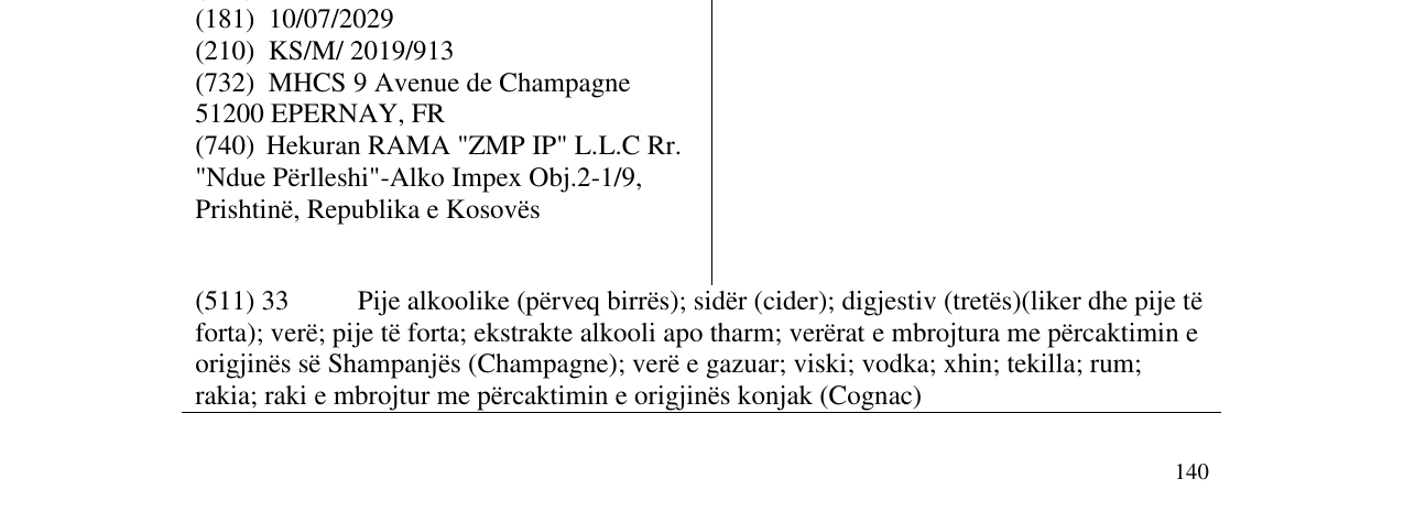 Zëri i markës MOET në buletin