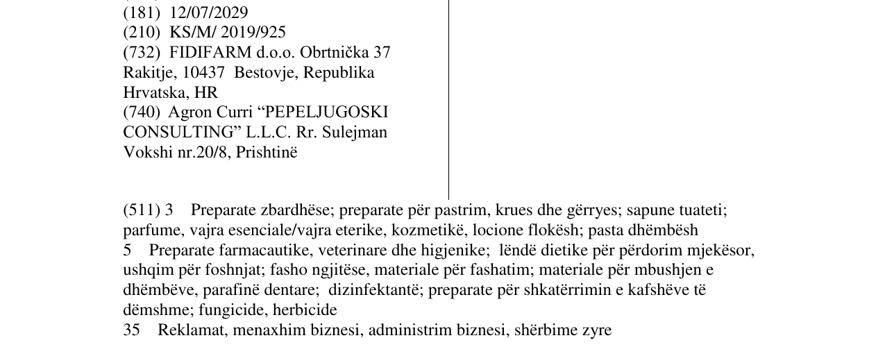 Zëri i markës KOPRIVIT në buletin