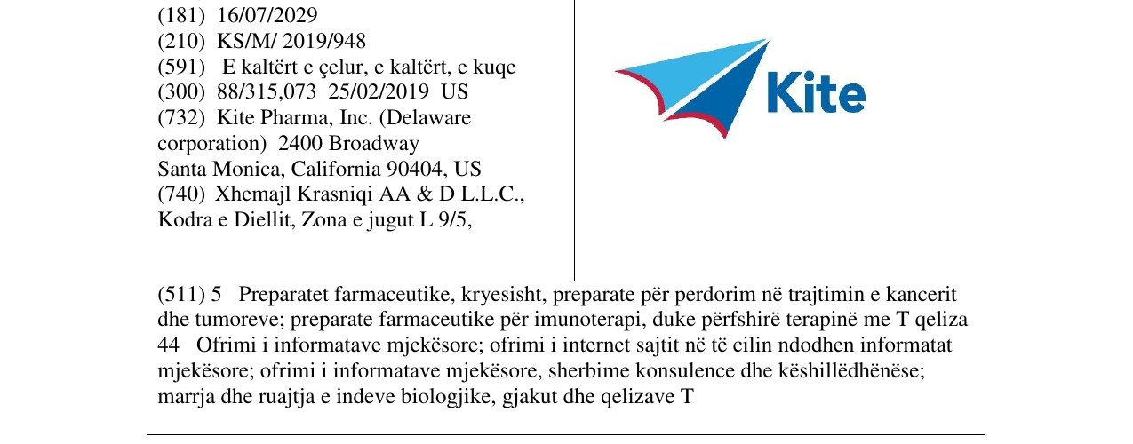 Zëri i markës Kite në buletin