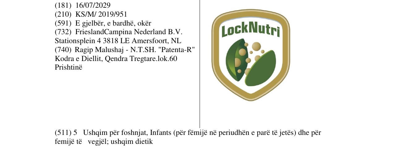 Zëri i markës Lock Nutri në buletin