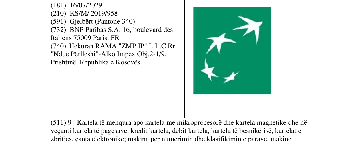Zëri i markës Markë figurative në buletin