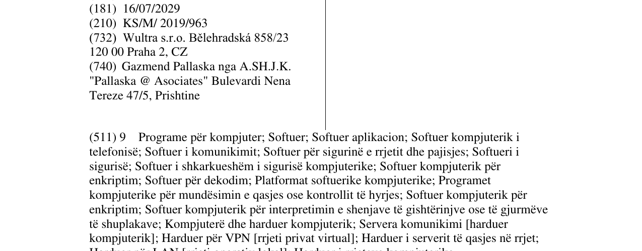 Zëri i markës WULTRA në buletin