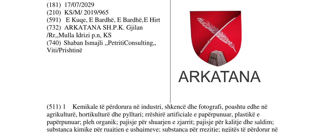 Zëri i markës ARKATANA në buletin