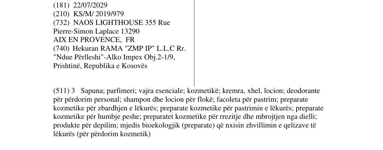 Zëri i markës NAOS në buletin
