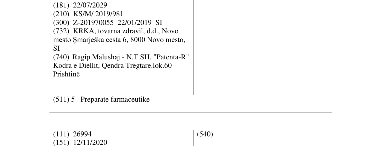 Zëri i markës VALTRICOM në buletin