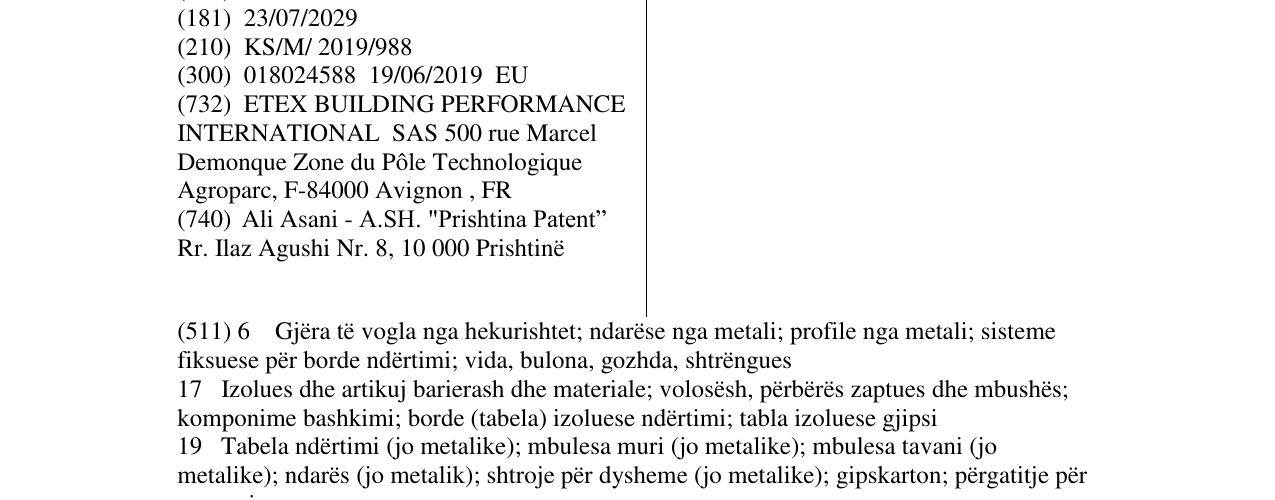 Zëri i markës CREASON në buletin