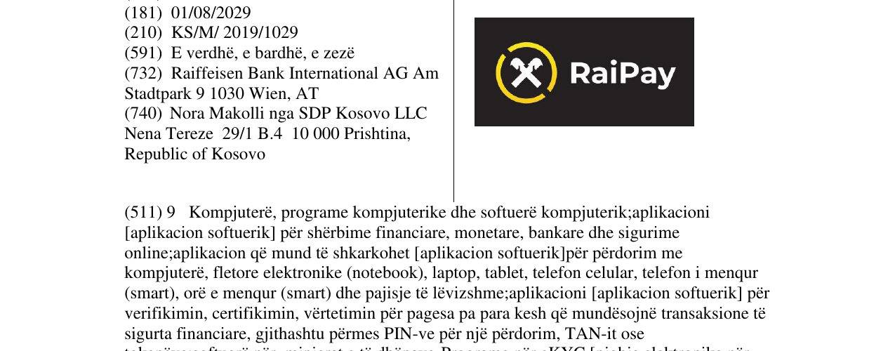 Zëri i markës RaiPay në buletin