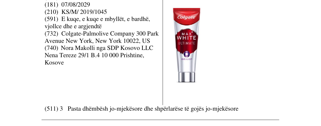 Zëri i markës Colgate në buletin