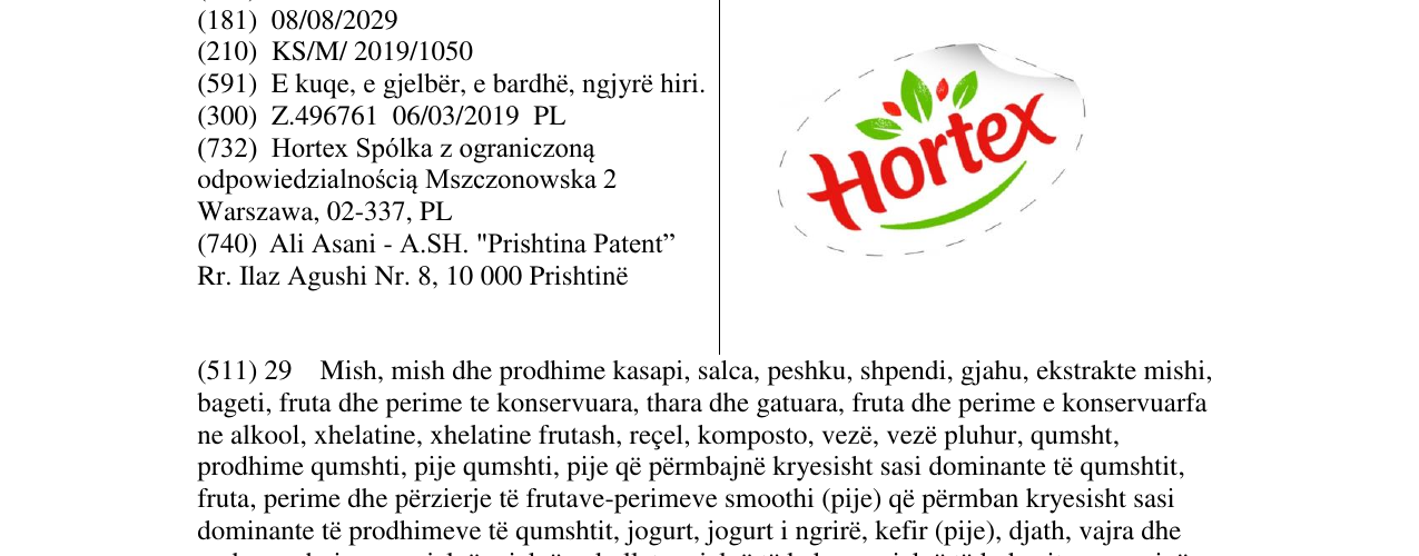Zëri i markës Hortex në buletin