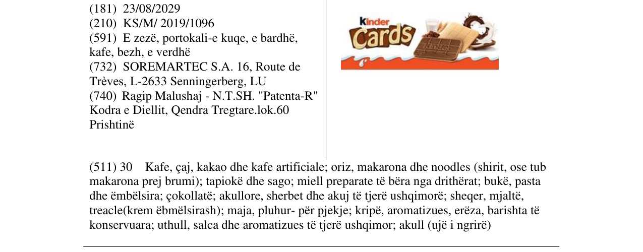 Zëri i markës Kinder Cards në buletin