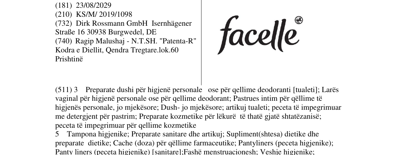 Zëri i markës facelle në buletin