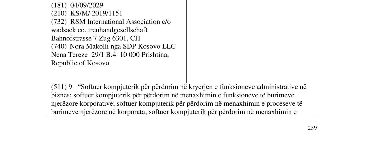 Zëri i markës RSM në buletin